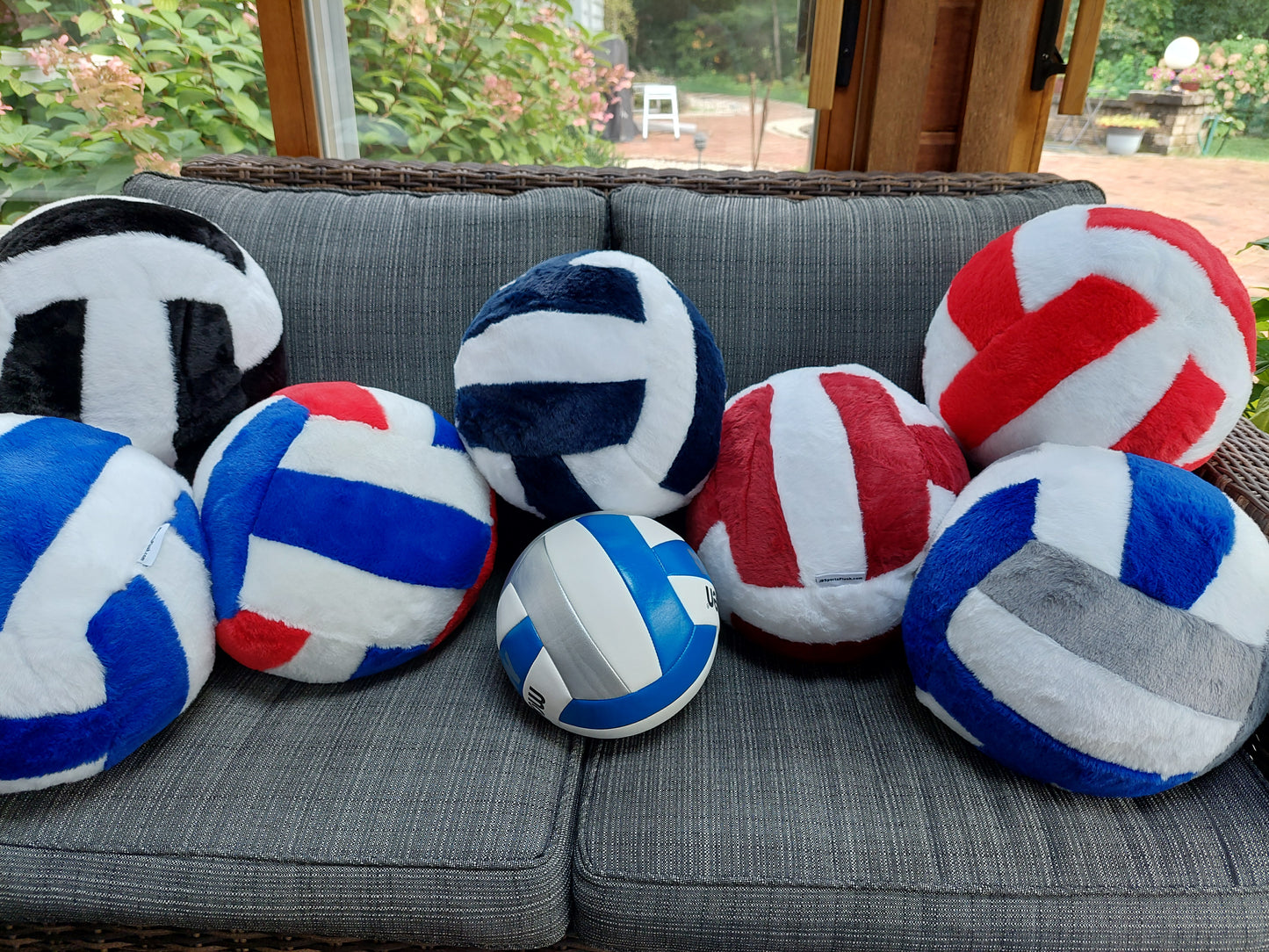 PLUSH SPORTS BALL PILLOWS, OVERSIZED PLUSH VOLLEYBALL & PLUSH SOCCER BALLS