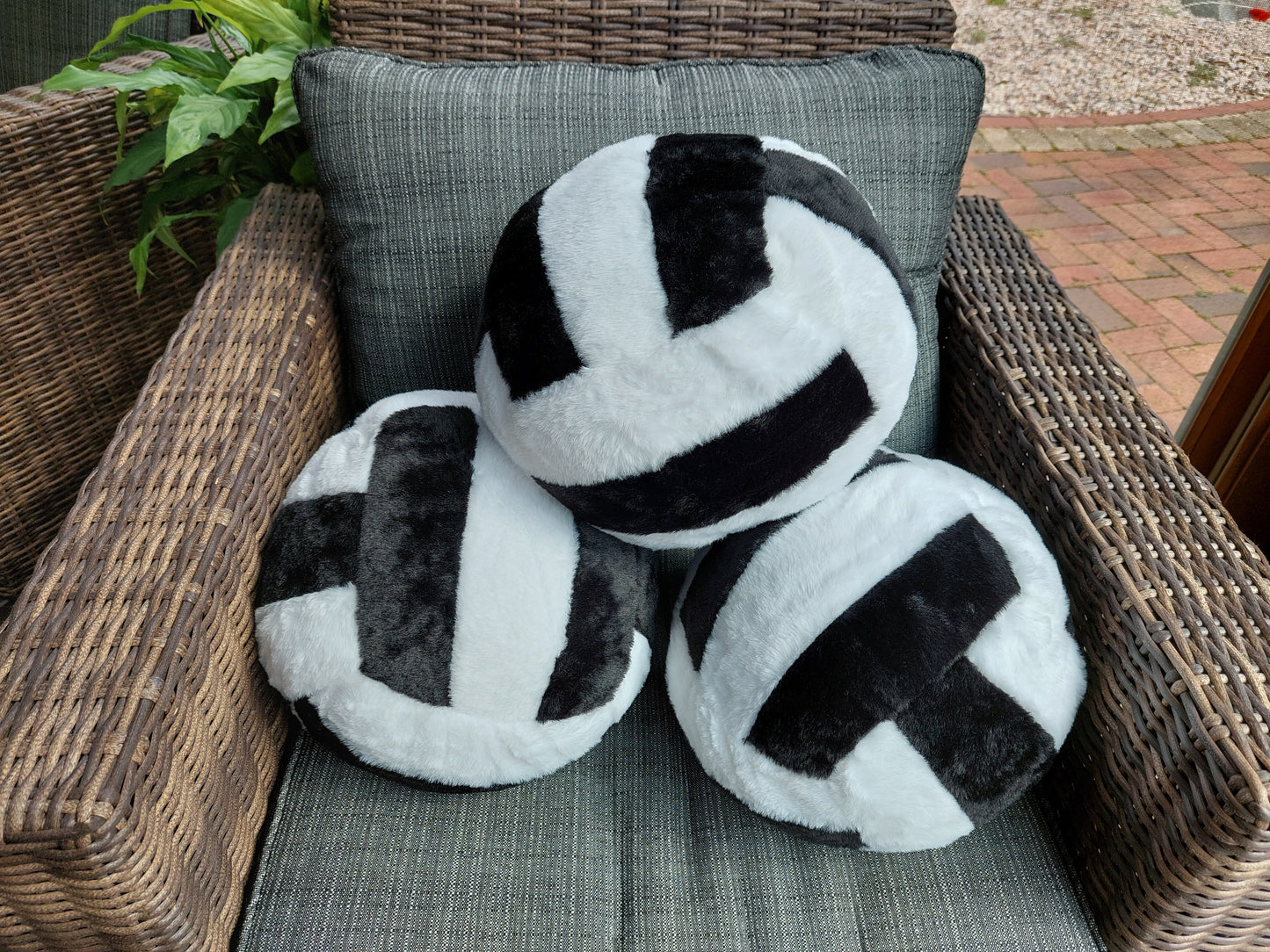 PLUSH SPORTS BALL PILLOWS, OVERSIZED PLUSH VOLLEYBALL & PLUSH SOCCER BALLS