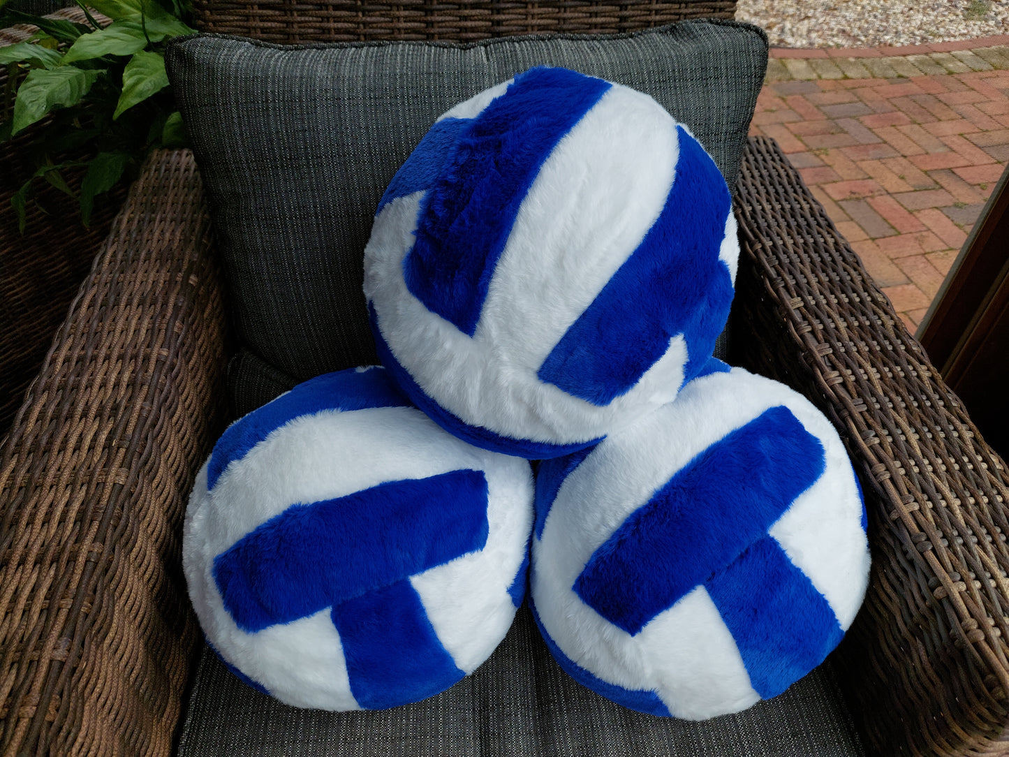PLUSH SPORTS BALL PILLOWS, OVERSIZED PLUSH VOLLEYBALL & PLUSH SOCCER BALLS