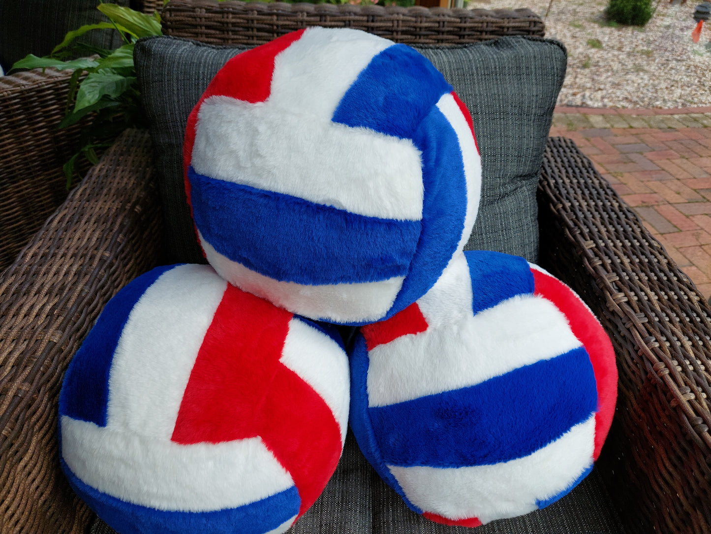 PLUSH SPORTS BALL PILLOWS, OVERSIZED PLUSH VOLLEYBALL & PLUSH SOCCER BALLS