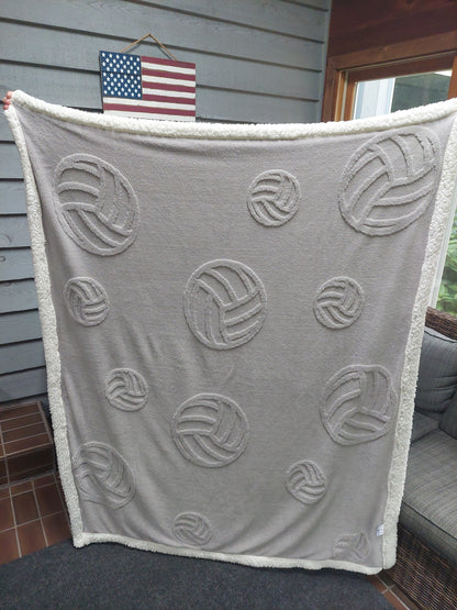 Volleyball Blanket, Throw Blanket, 3-Dimensional Design, Super Soft Velvety Top Side, Cozy Sherpa Backside, Sports Decor