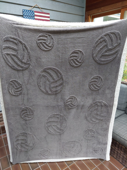 Volleyball Blanket, Throw Blanket, 3-Dimensional Design, Super Soft Velvety Top Side, Cozy Sherpa Backside, Sports Decor